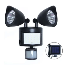 Binval 42 светодиодный s Солнечная светодиодная лампа 2 головы тела датчик движения наружные светильники для сада патио двора украшения уличные настенные светильники