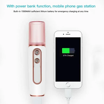 

USB Double-Hole Nano-Disinfecting Mist Spray Liquid Facial Humidifier Skin Care Sanitizer Portable Instruments