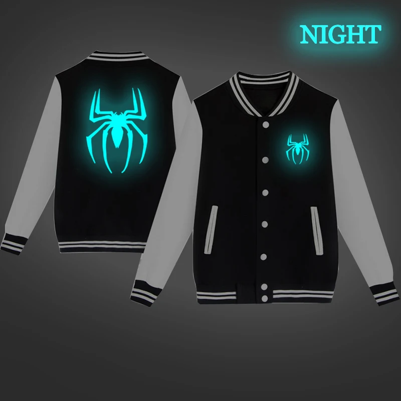 

New Luminous Spring Autumn Clothes Toddler Baby Baseball Jacket Spider-man Print Kids Girls Boys Jackets Children Sweatshirts