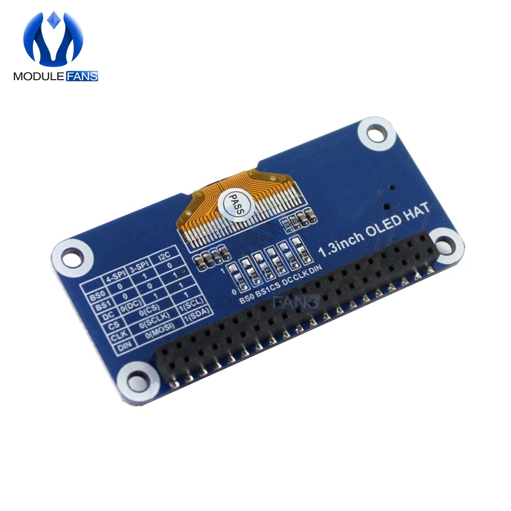 Oled-дисплей шляпа для Raspberry Pi 2B/3B/3B+/Zero W 128x64 пикселей SPI I2C IIC интерфейс встроенный контроллер