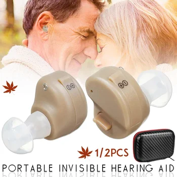 

New 1/2PCS Wireless Hearing Aid Portable Small Mini In The Ear Sound Amplifier Adjustable Tone Digital Aids Care