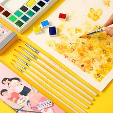 7 шт. Премиум разной формы круглые остроконечные художественные кисточки для ногтей художественный акварельный набор кистей для гуаши мытья швабры художественная живопись