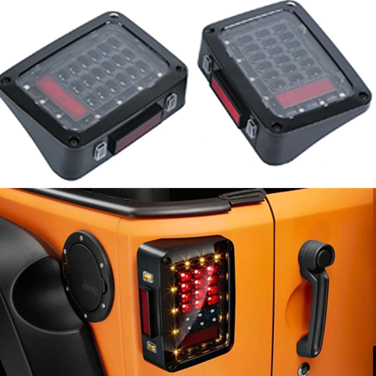 

Samger For Jeep Wrangler JK 2007-2016 LED Turn Signa Light Rear Taillights Brake Light Back Up Headlights Light