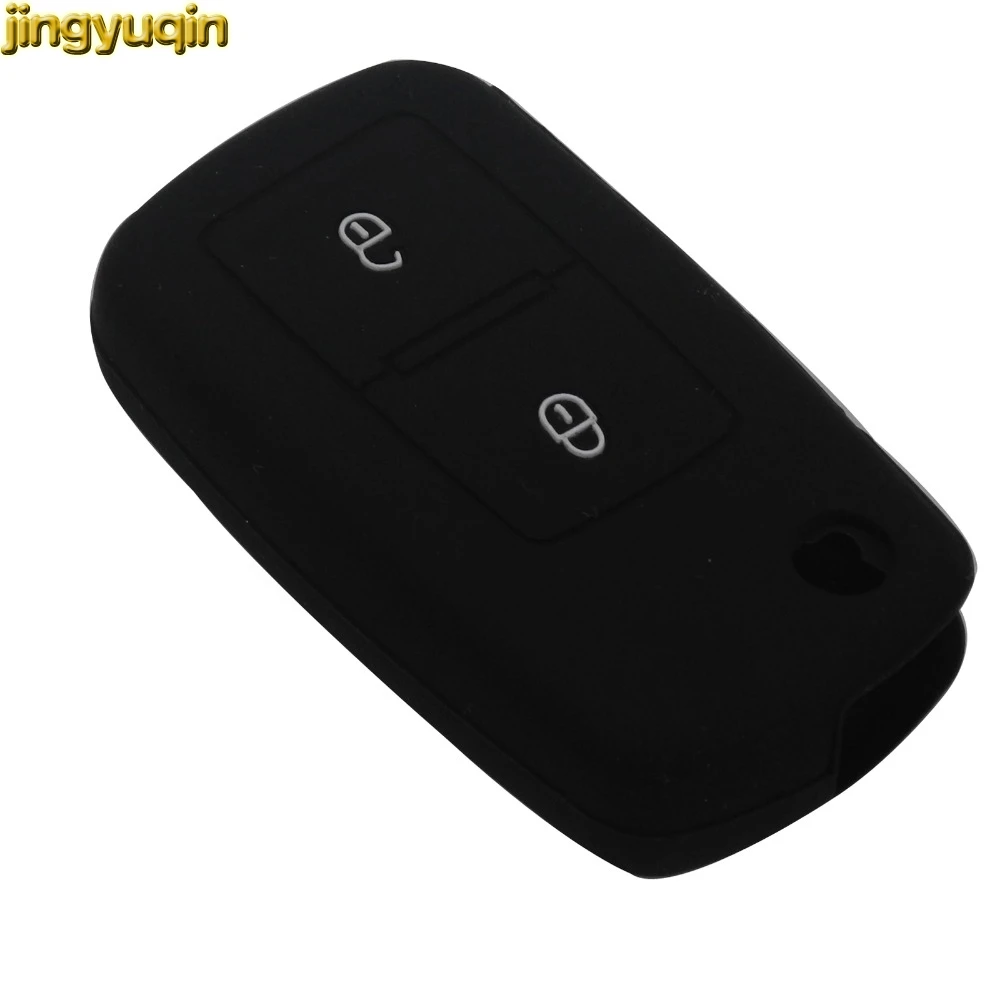 Car Key Case Cover 2 Button Silicone Flip Rubber for VW Volkswagen Amarok Polo Golf MK4 Bora Jetta Altea Alhambra