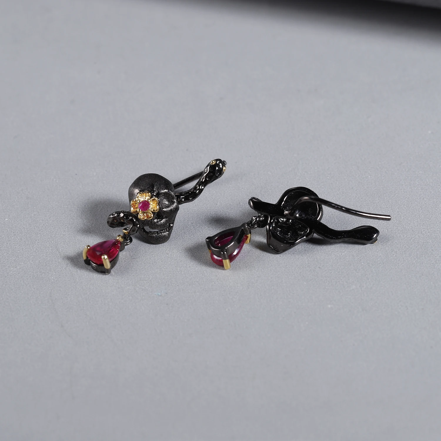 GEM'S BALLET 925 пробы, серебряные серьги-скелеты, 1.26Ct, натуральный рубин, со стеклом, серьги-гвоздики для женщин, вечерние ювелирные изделия