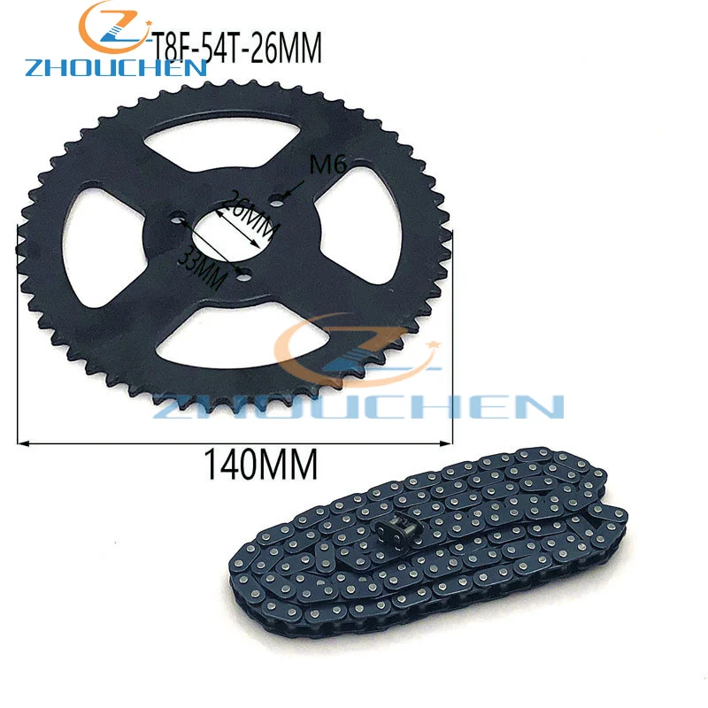 47cc 49cc T8F цепь 136 звенья и 38 54 74 зубья цепная пластина Звездочка для Мини Мото квадроцикл 2 тактный двигатель запчасти аксессуары - Цвет: Красный