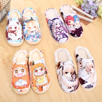 

Anime Danganronpa Dragon Ball Cosplay Shoes Winter Warm Naruto Shoes Men Women Plush Antiskid Home Slippers For Adults