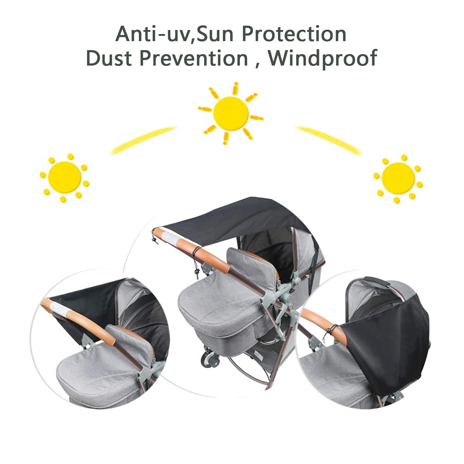 Universal Baby Stroller Cover Windproof Waterproof UV Protection Sunshade Cover  for Baby Infants Prams Outdoor Activities Seat baby stroller accessories baby bottle rack	