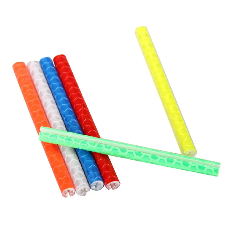 Discount 12 Pcs Bicycle Light Rim Radio Clip Light Tube Safety Warning Light Strip Safety Cycling Reflective Reflector Bike Accessories 5