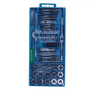 

Tap and Die Set 40 Piece w/Case Tapping Threading Chasing Repair NEW