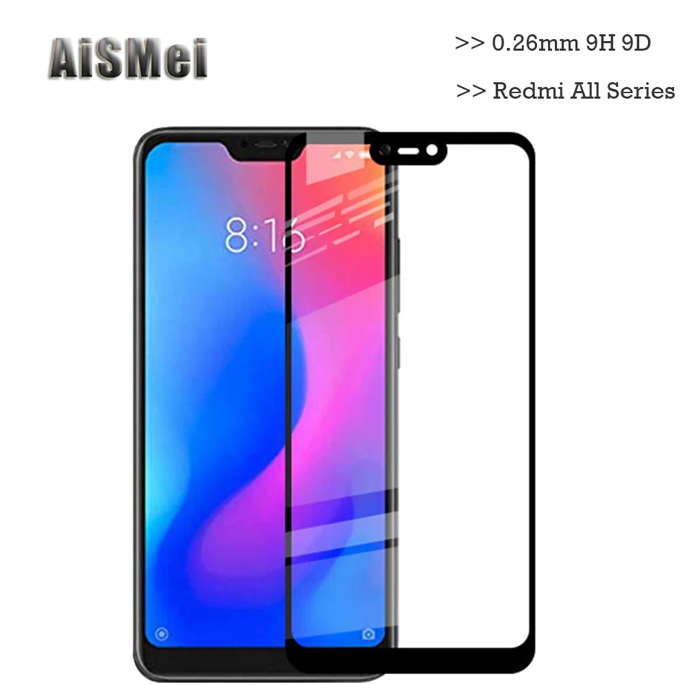 

AiSMei 0.26mm Full Cover Tempered Glass for Xiaomi Redmi Note 4 5 6 7 Pro Glass Screen Protector For Redmi 4X 5 6 7 Pro Glass