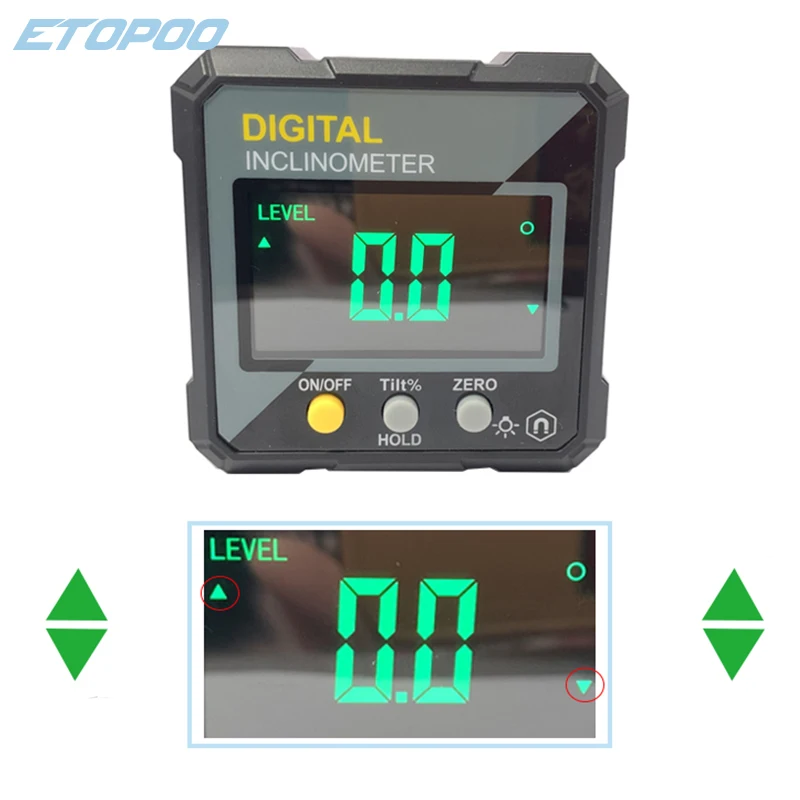 ETOPOO Digital Electronic Level Digital Angle Fnder 4*90 ° Magnetic Inclinometer Protractor Precision Level Box for Woodworking 3