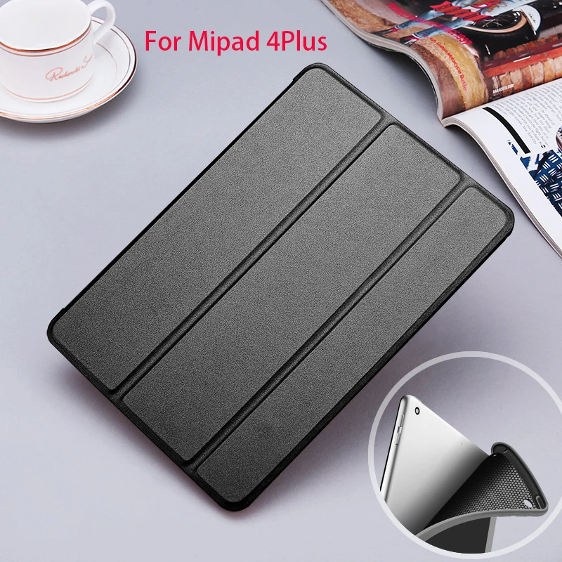 Black-4Plus Чехлы для планшетов для xiaomi mipad 4, 8,0 дюймов, полный защитный рукав, смарт-чехол для xiaomi pad 4 Plus, 10,1 дюймов, силиконовый флип-чехол - Цвет: Black-4Plus