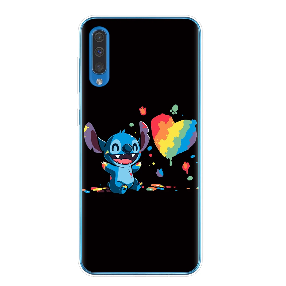 Мягкий ТПУ чехол для телефона для samsung A10 A20 A30 A40 A50 A70 A7 A9 A6 A8 Plus милый чехол с мультяшным стежком