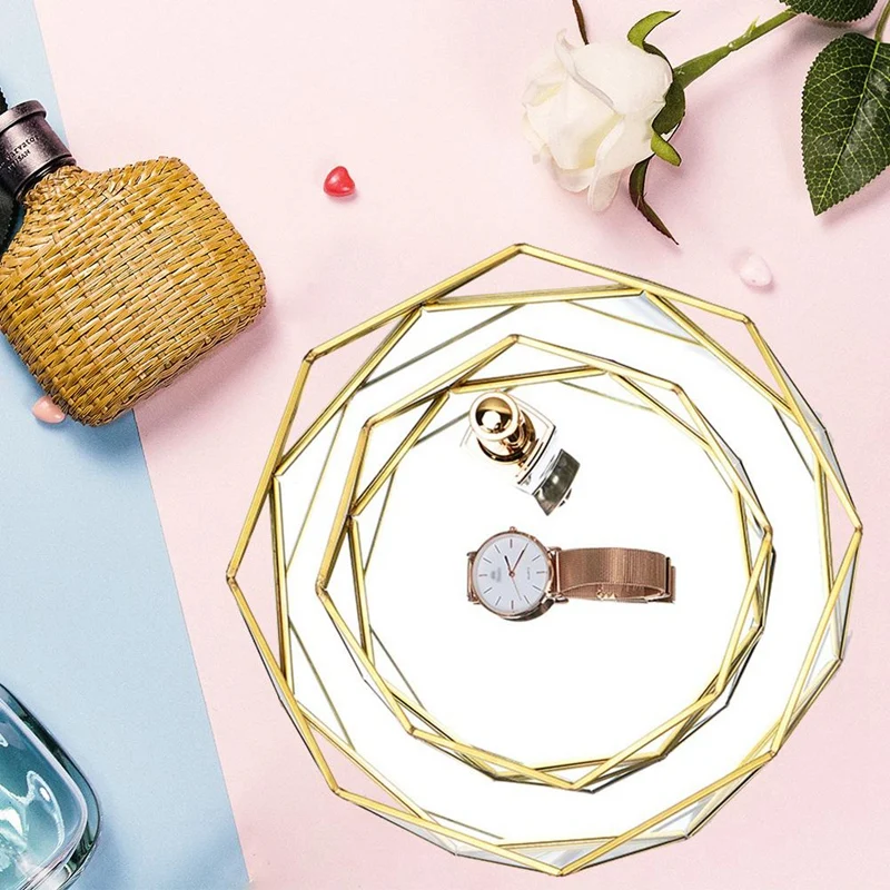 Ins скандинавские золотые западные десертные тарелки для торта Геометрическая