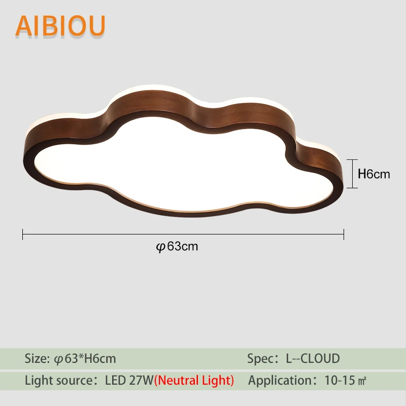 AIBIOU современный светодиодный потолочный светильник в форме клоунда Деревянная звезда потолочный светильник для спальни поверхностное монтажное освещение светильники - Цвет корпуса: A-L Neutral Light