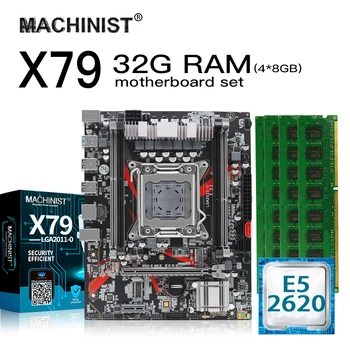 

X79 desktop motherboard LGA 2011 set kit with Intel Xeon E5 2620 processor 32GB(4*8GB) ECC DDR3 RAM memory M-ATX M.2 NVME SSD