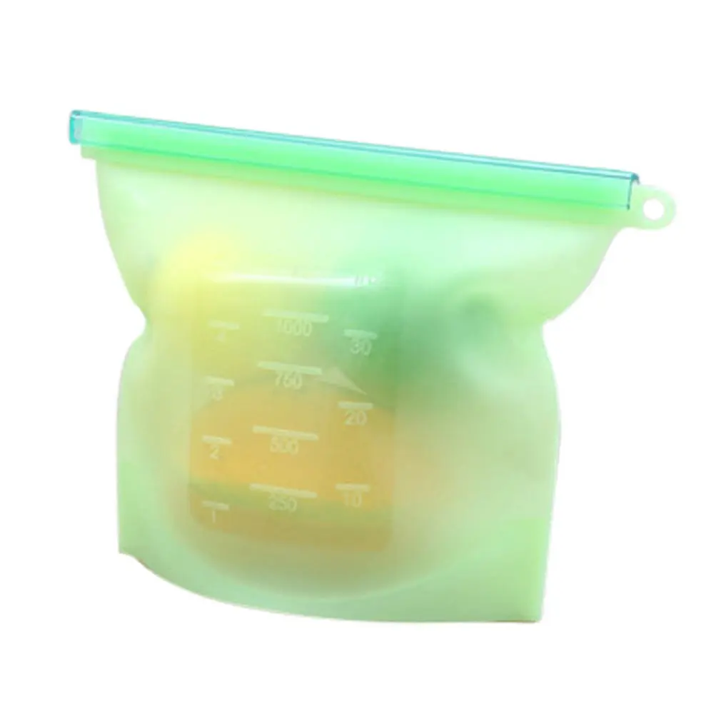 

Food Grade Silicone Fresh-Keeping Bag Food Packaging Frozen Storage Bag Refrigerator Fruit Bag 1000Ml