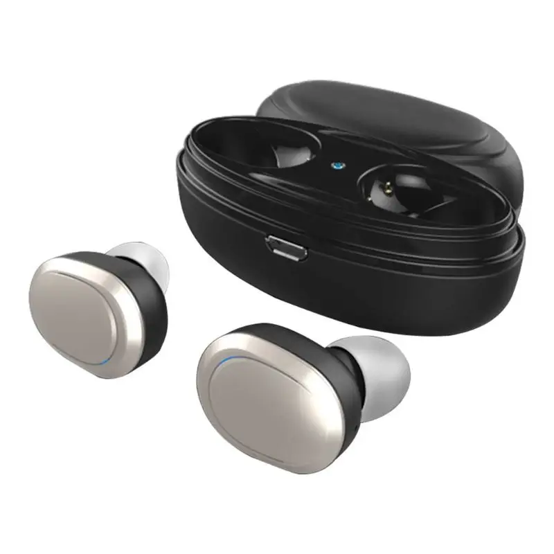 Бежевый TWS Bluetooth наушники Двойные стерео беспроводные наушники бас Bluetooth V5.0 гарнитура громкой связи для телефонов PC Pad tv автомобильный коврик - Цвет: Бежевый