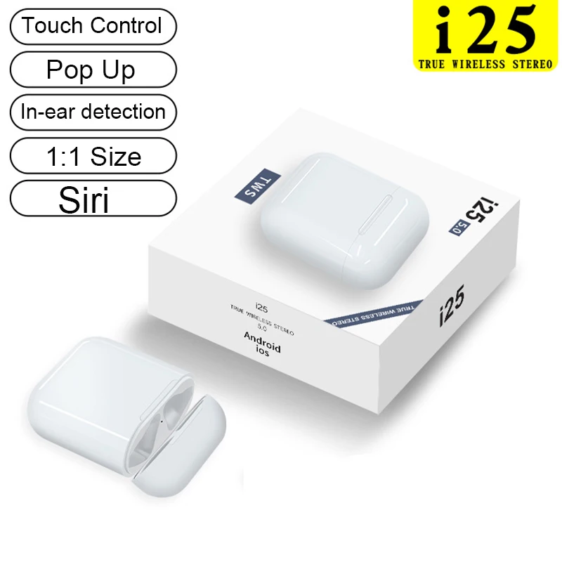 Comprar I25 tws auriculares Bluetooth Pop Up auriculares inalámbricos en la oreja detección auriculares estéreo Mini auriculares PK I12 I23 I200 I9000 i10 i27