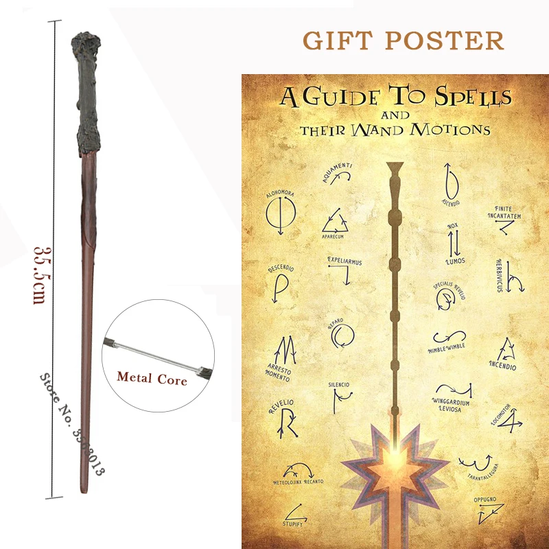33 Kinds Potters Wizard Training Wand COS Luna Bellatrix McGonagall Narcissa Lucius Malfoy Harried Magical Wand with Gift no Box