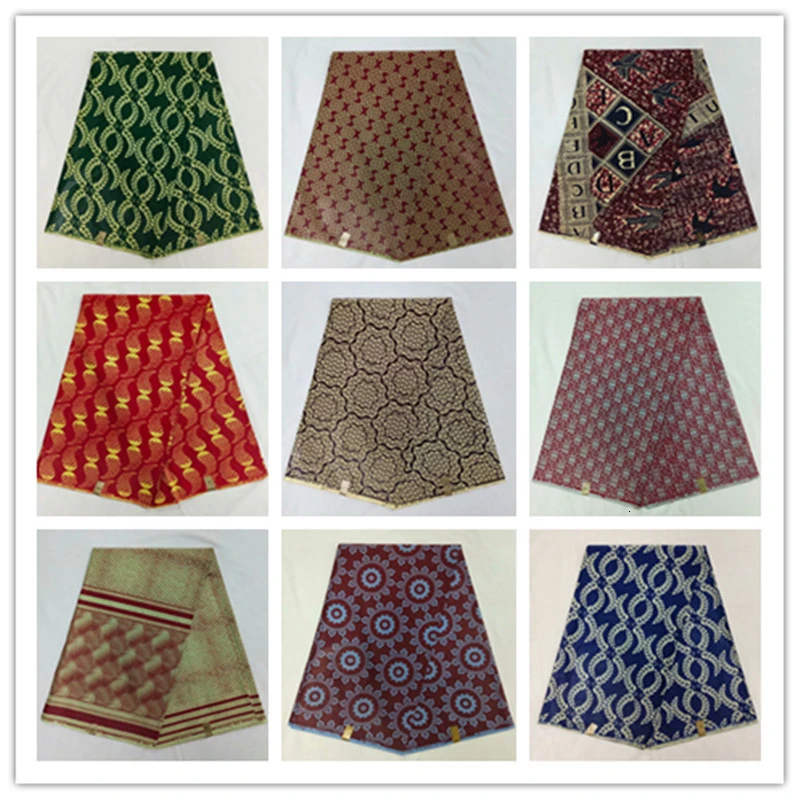10 цветов африканская Анкара настоящая вощеная ткань для женского платья 6 ярдов дизайн нигерийская голландская настоящая восковая ткань