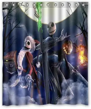 

Custom The Nightmare Before Christmas Shower Curtain Waterproof Polyester Fabric Bathroom Shower Curtains
