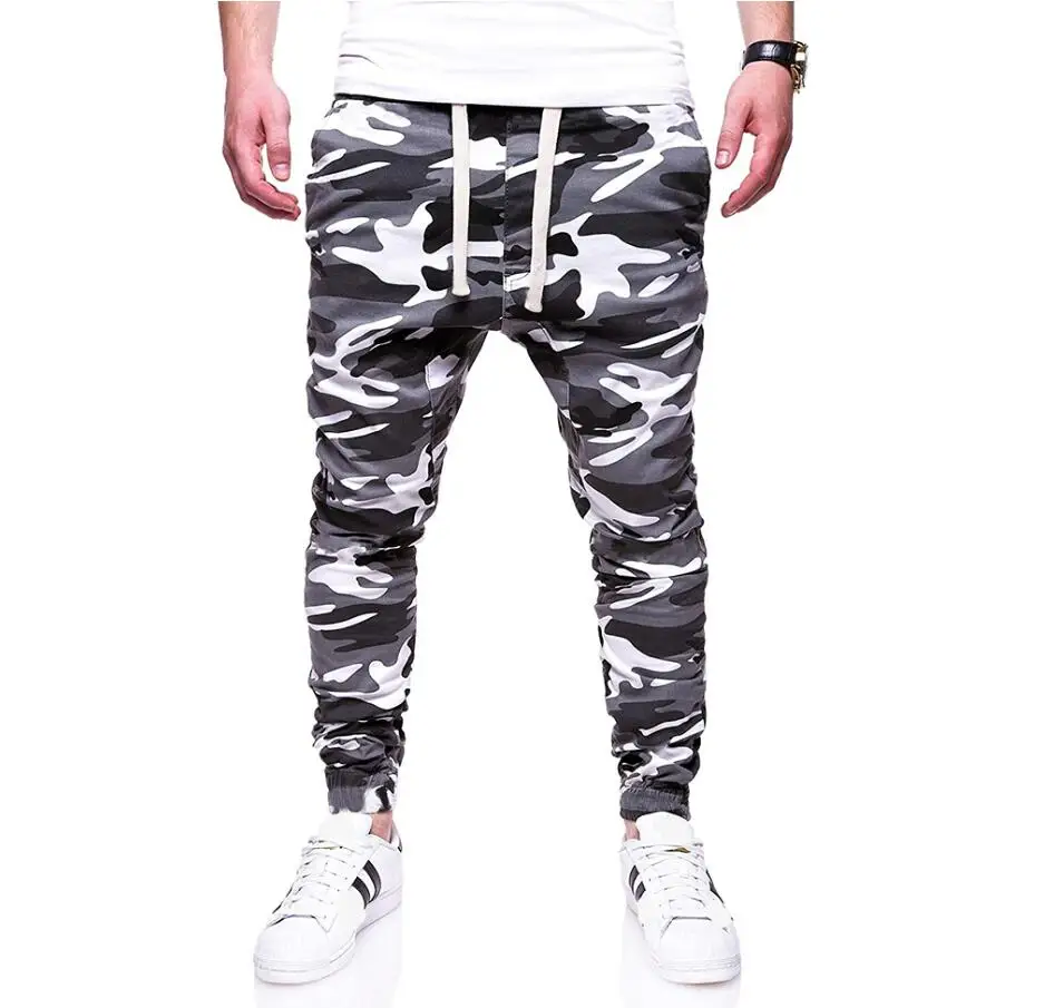 Black White Joggers Брендовые штаны для бега камуфляж, Военный стиль, длинные брюки с принтом, хип-хоп прилегающие брюки-карандаш, хлопковые Беговые брюки в повседневном стиле - Цвет: Black White Joggers