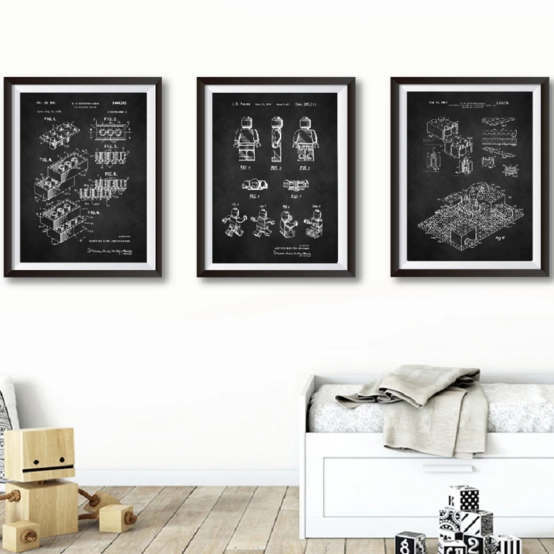 Legos-Building-Blocks-Patent-Print-Toy-Wall-Art-Posters-Kids-Room-Decor-Vintage-Blueprint-Canvas-Painting (5)