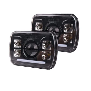 

2Pcs 5X7 7X6 Inch H4 Rectangular Waterproof 60W Sealed Beam Headlight with DRL for Truck YJ XJ cherokee Van