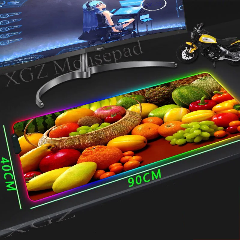 XGZ пользовательский большой RGB игровой коврик для мыши Черный замок-край фрукты осень Урожай сезон компьютерный стол коврик скорость резиновая нескользящая Xxl