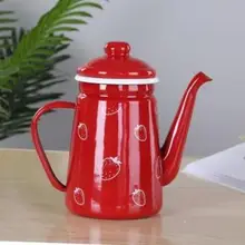 1.1L эмалированный кофейник ручной чайник индукционная плита газовая плита универсальная Горячая посуда для кофе