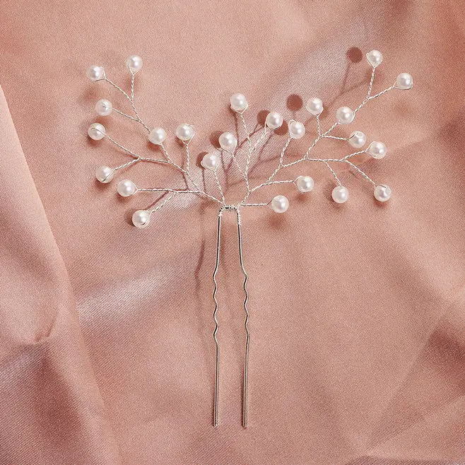 Простой стиль, розовое золото, листья, Шпилька для невесты, для женщин, для выпускного, свадебные аксессуары для волос, ручной работы, головной убор, u-образная шпилька - Окраска металла: FD-J5920