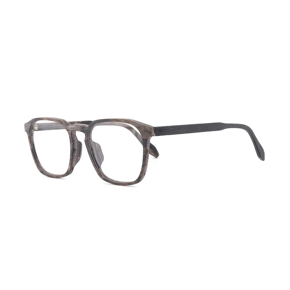 

Evove Wooden Grain Eyeglasses Frame Men Women Square Vintage Nerd Glasses Man Acetate Spectacles Eyewear for Optic Lens