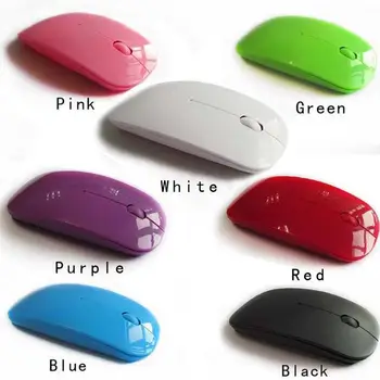 

100pcs/lot 1600 DPI USB Optical Wireless Computer Mouse 2.4G Receiver Super Slim Mouse For PC Laptop