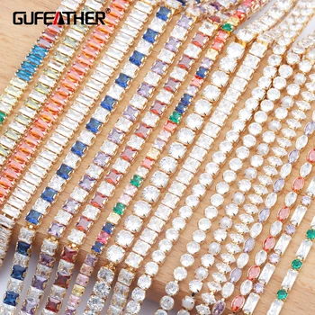 

GUFEATHER C94,jewelry accessories,18k gold plated,0.3 microns,diy chain,AAA zircon,jewelry making,diy bracelet necklace,50cm/lot