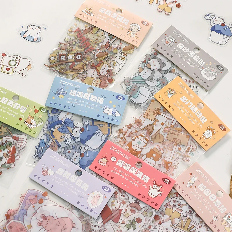 46PCS Cute Stickers Kawaii Stationery DIY Diary Scrapbooking Label Cartoon  Decor