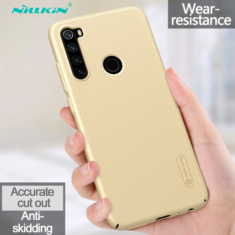 Nillkin матовый чехол для Xiaomi Redmi Note 8 супер матовый защитный ультратонкий чехол для мобильного телефона ПК Жесткий Чехол - Цвет: Золотой