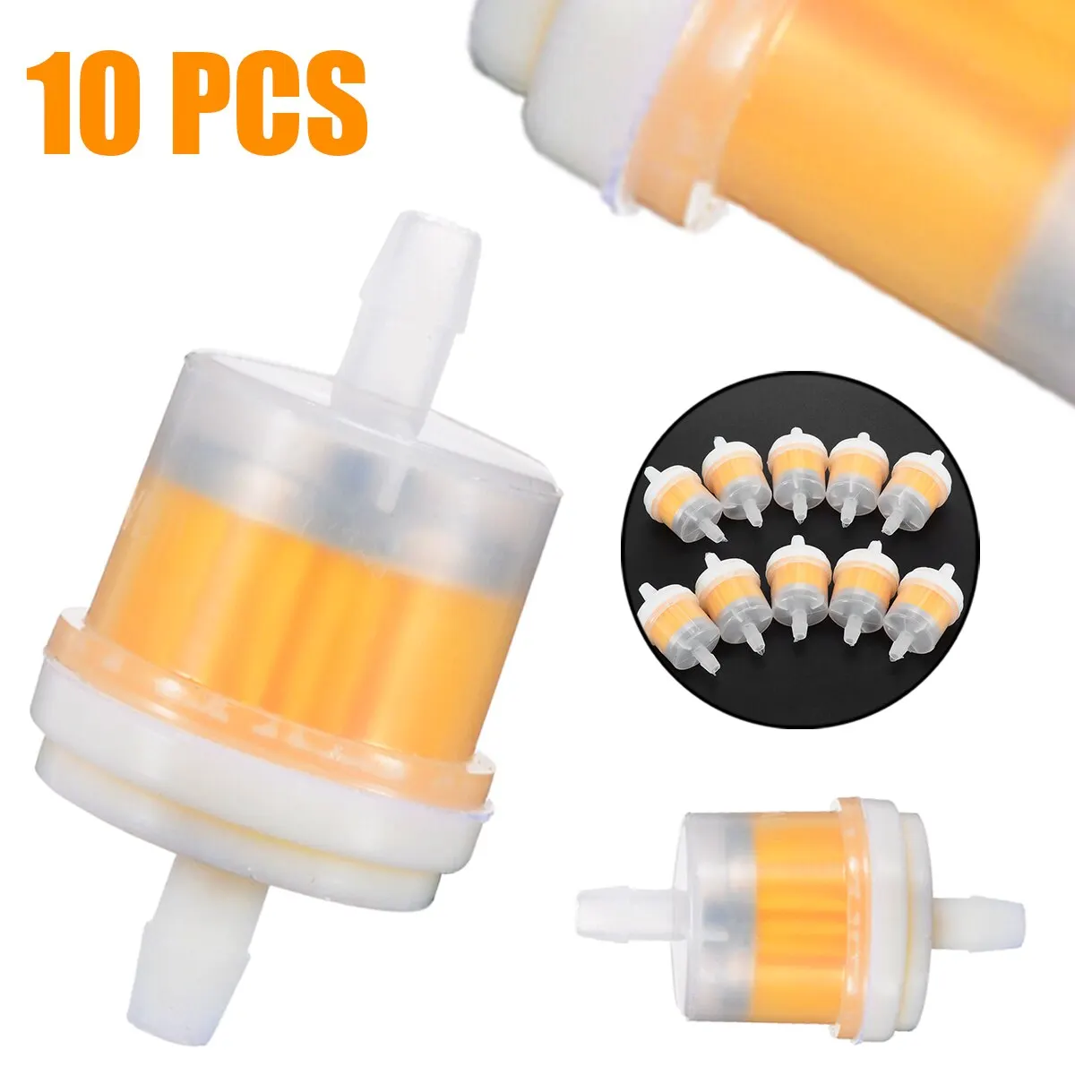 For Universal Motorcycle 10pcs 1/4" 6-7mm Motorcycle Scooter Hose Gasoline In-line Clear Fuel Filter