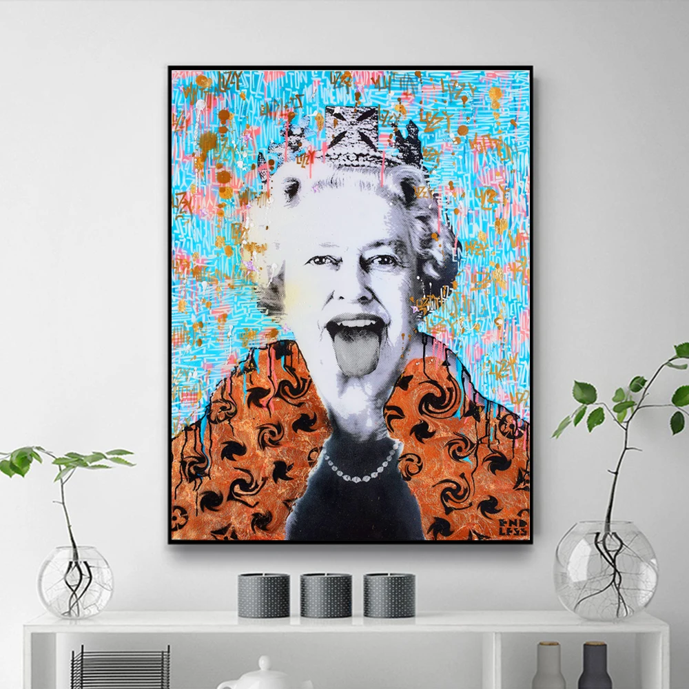 Uk British Queen Luxury Poster And Prints Cute Pop Art Canvas Paintings Wall Pictures For Living Room Home Decor Cuadros Painting Calligraphy Aliexpress
