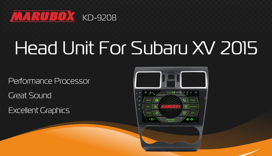 Perfect Marubox KD9208 DSP, 64 GB Head Unit for Subaru XV 2015, Car Multimedia Player, Android 9.0, 9" IPS Screen 0