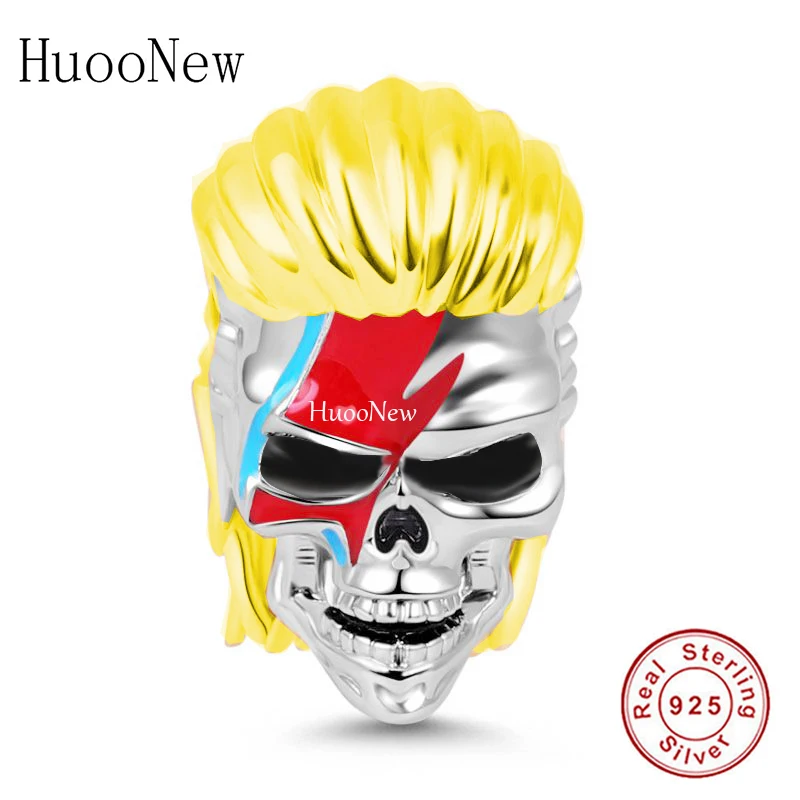 Fit Original Brand Charm Bracelet 925 Sterling Silver Punk Style Lightning Skull Bead For Making Women Christmas Berloque 2021 | Украшения