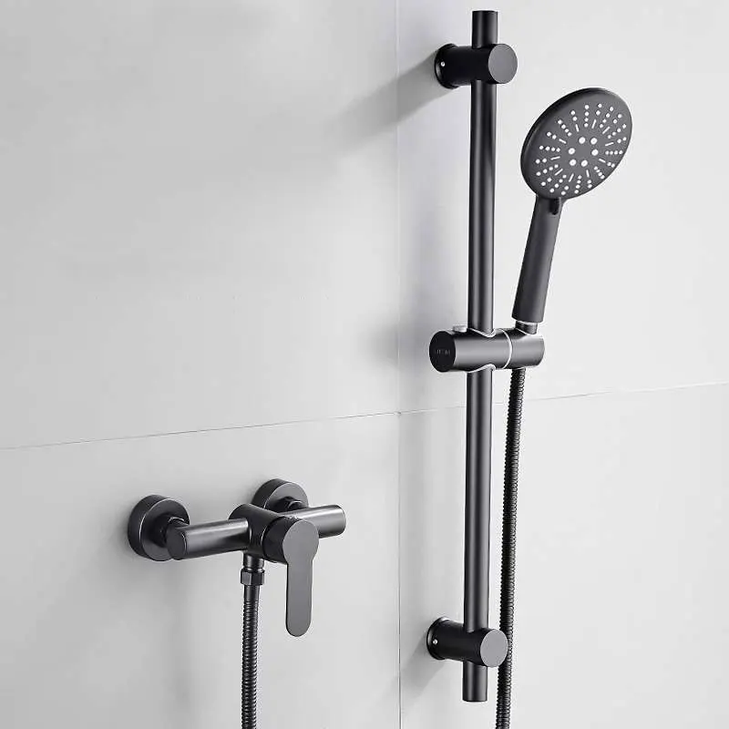 304 Stainless Steel Bathroom Shower Faucets Triple Bathtub Faucet Hot and Cold Water Mixer Valve Nozzle Tap Wall Mounted bathroom faucet bathroom shower faucet set