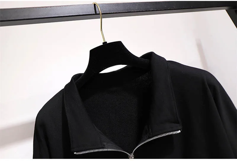 Осенне-зимние свитшоты размера плюс Бюст 150 см 6XL 7XL 8XL 9XL 10XL кофты черного и серого цветов