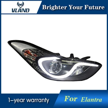

Car Front Lamp for Hyundai Elantra Headlights 2011-2016 LED Tail Lamp Bi-xenon Lens Projector Double Beam