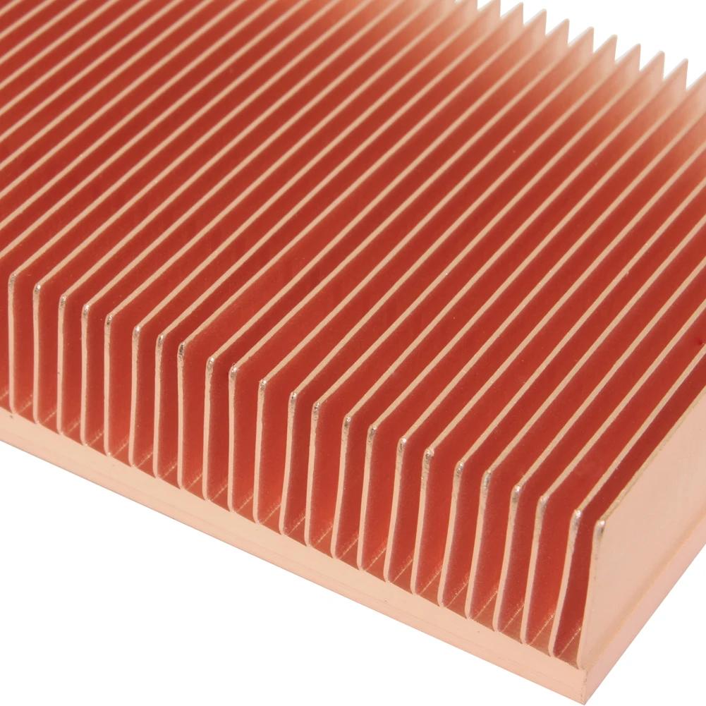 Dissipador de Calor de Cobre Puro 100x50x15 mm Dissipador de Calor para Design Eletrônico Chip Ram Led Vga Resfriamento - Imagem 2