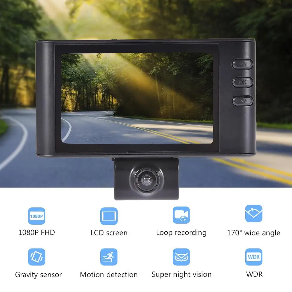 1080P Автомобильный регистратор DVR приборная панель Многоязычная камера Full HD с 3,2 регистратором вождения поддержка зажигания автомобиля на