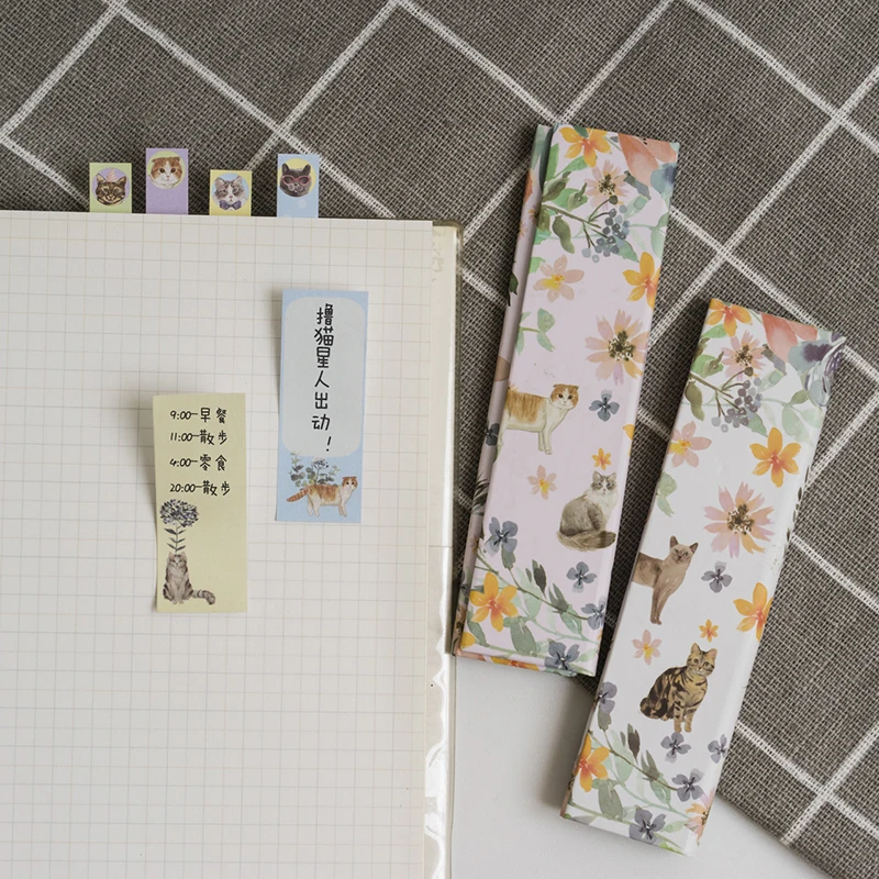 Милый Кот магнитная пряжка Примечания блокнот вкладки планировщик наклейки