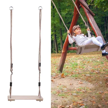 

Swings Fun Outdoor Wooden Swing For Kids Up To 330 Lb Child Wood Play Set Swing
