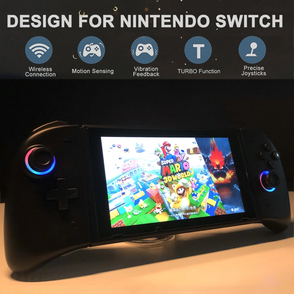 Game Switch Wireless Joystick Controller LED Gamepad For Nintendo Switch Handle Grip Controller Grip Adjustable Turbo Vibration - ANKUX Tech Co., Ltd